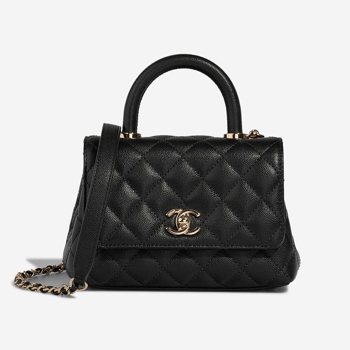 Chanel Timeless Handle Mini Square Caviar Black | SACLÀB