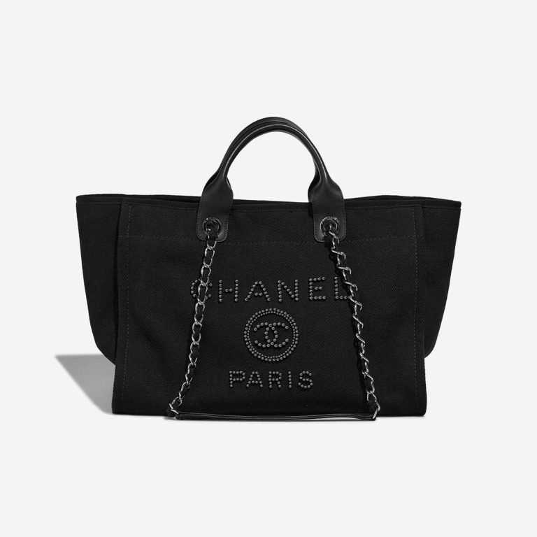 Chanel Deauville Medium Canvas / Calf Black Front | Sell your designer bag