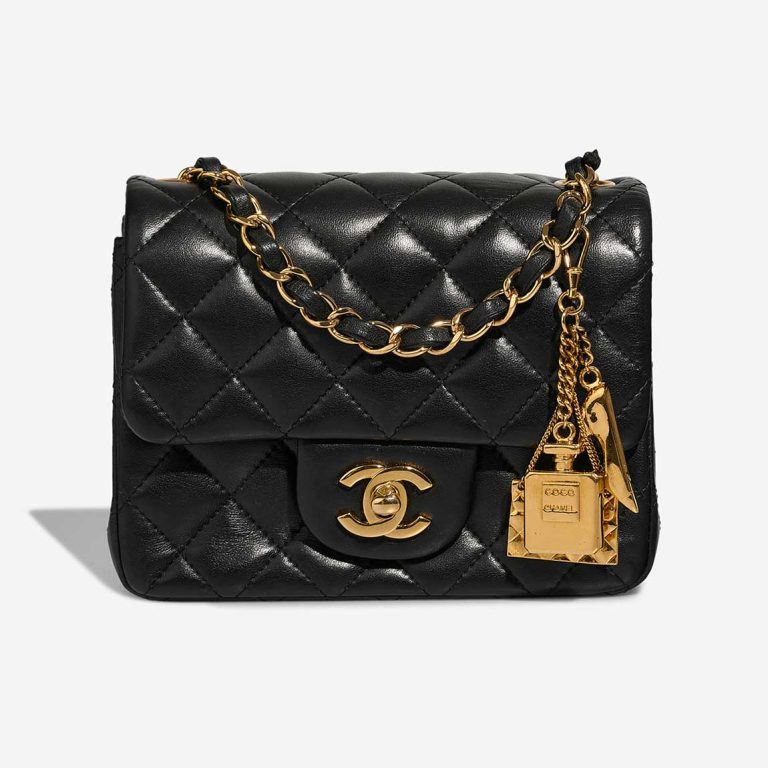 Chanel Timeless Mini Square Lamb Black Front | Sell your designer bag