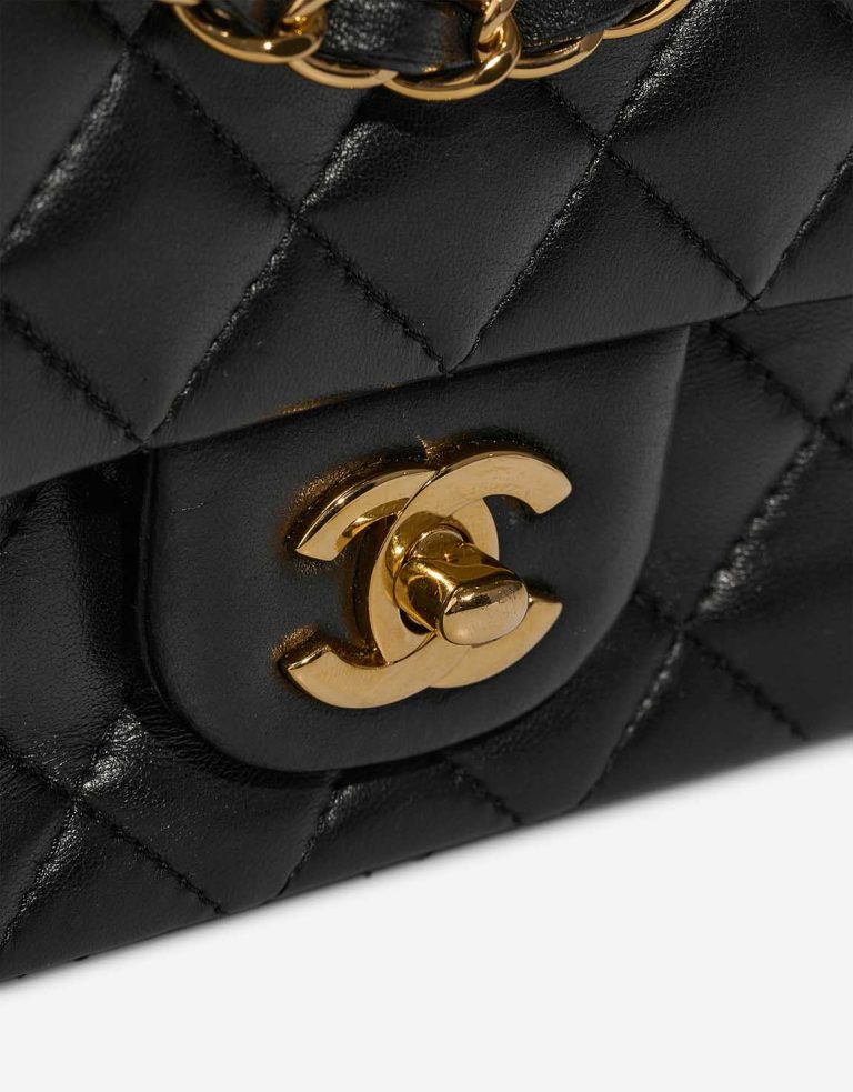 Chanel Timeless Mini Square Lamb Black Closing System | Sell your designer bag