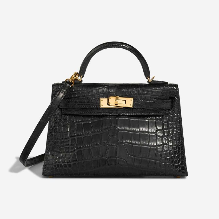 Hermès Kelly Mini Matte Alligator Black Front | Sell your designer bag