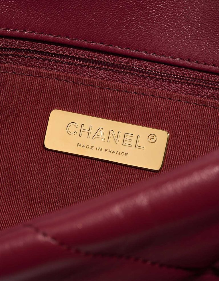Chanel 19 Flap Bag Large Lamb Burgundy Logo | Sell your designer bag