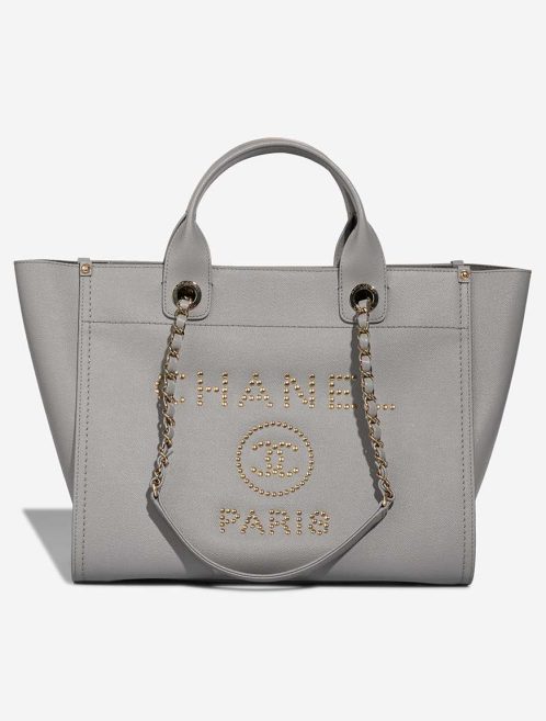 Chanel Deauville Medium Calf Grey Front | Sell your designer bag
