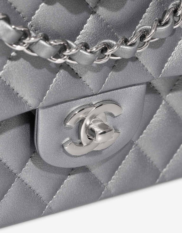 Chanel Timeless Medium Metallic Grey Closing System | Sell your designer bag