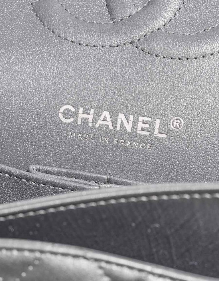 Chanel Timeless Medium Metallic Grey Logo | Sell your designer bag