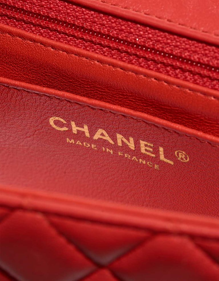 Chanel Timeless Mini Rectangular Lamb Red Logo | Sell your designer bag