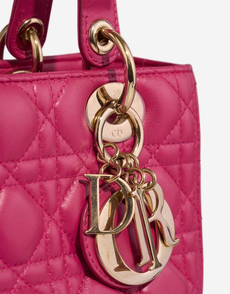 Dior Lady Medium Lambskin Pink Closing System | Sell your designer bag