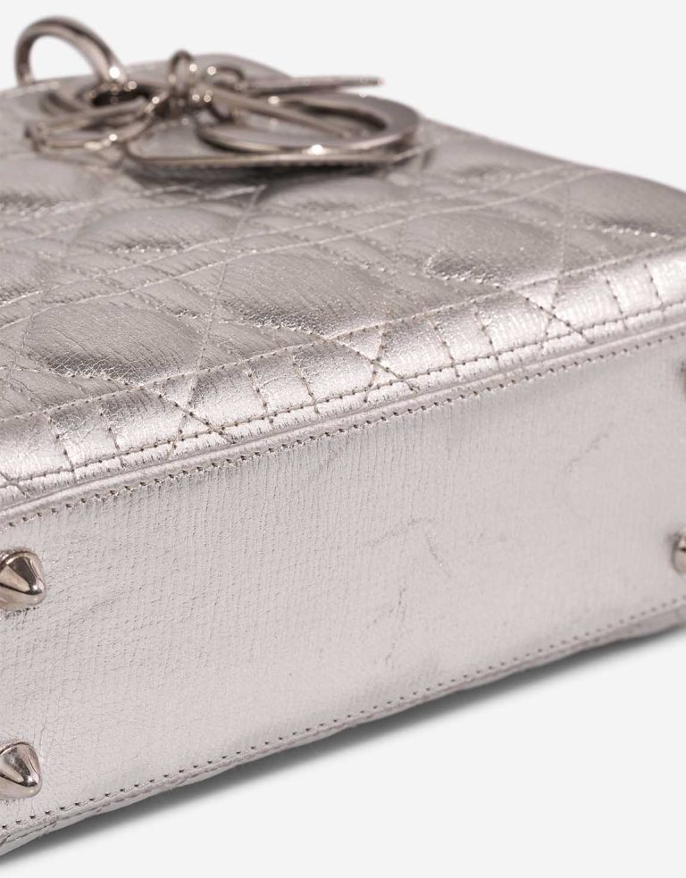 Dior Lady Small  Calfskin Silver Signs of wear | Sell your designer bag
