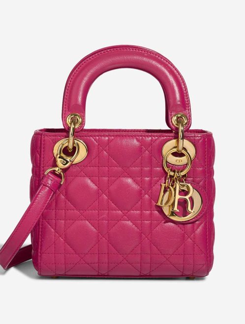 Dior Lady Mini Lamb Pink Front | Sell your designer bag