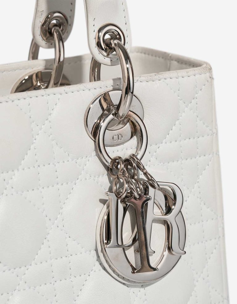 Dior Lady Medium Lamb White Closing System | Sell your designer bag