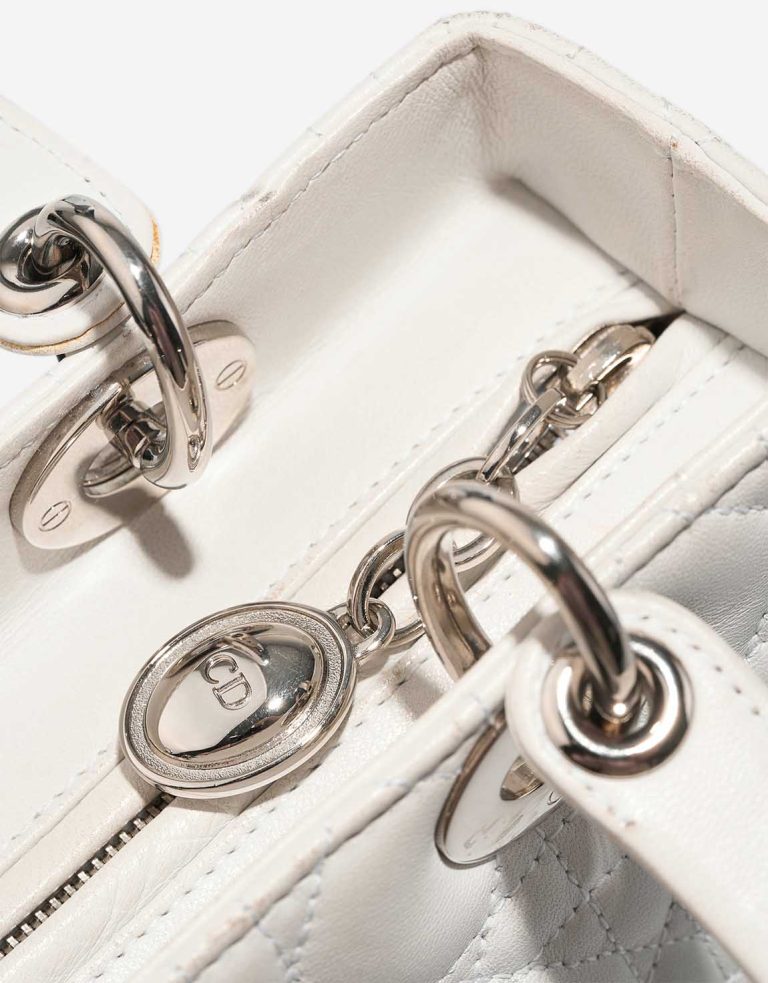 Dior Lady Medium Lamb White Closing System | Sell your designer bag