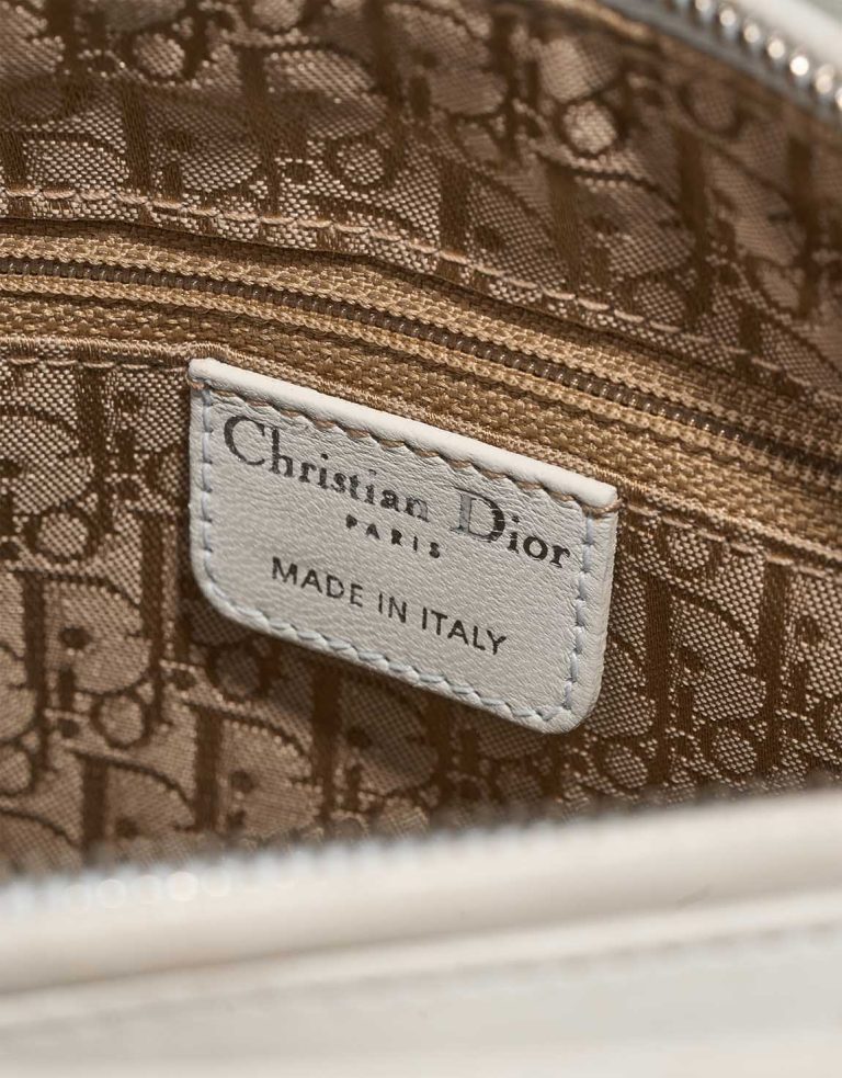 Dior Lady Medium Lamb White Logo | Sell your designer bag