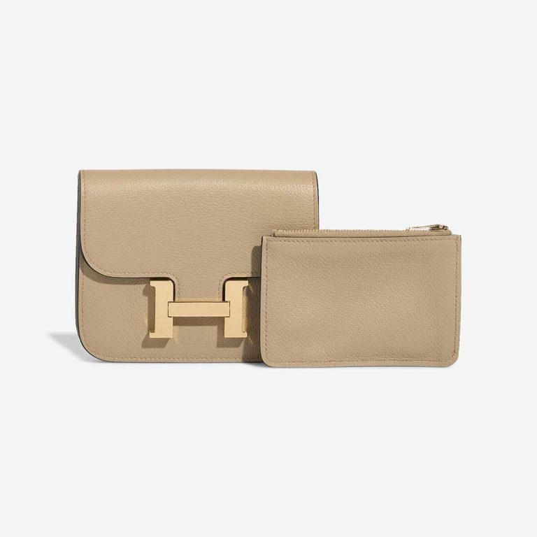 Hermès Constance Slim Wallet Evercolor Beige Marfa Front | Sell your designer bag
