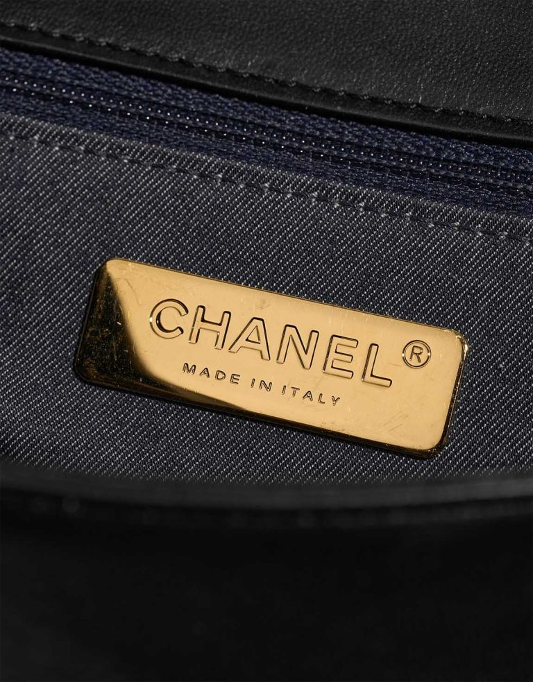 Chanel Mania Flap Bag Lamb / Denim Black Logo | Sell your designer bag