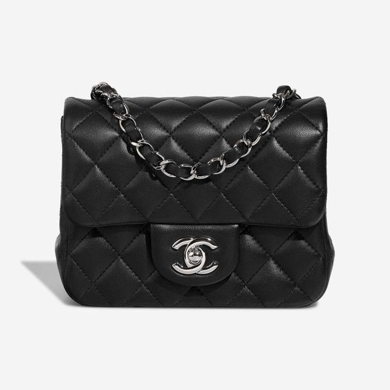 Chanel Timeless Mini Square Lamb Black Front | Sell your designer bag