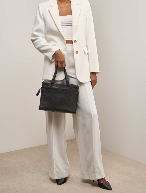 Chanel Shopping Tote Caviar Black on Model | Sell your designer bag