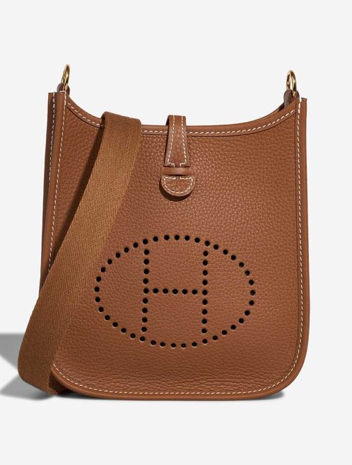 Hermès Evelyne 16 Taurillon Clémence Gold Front | Sell your designer bag