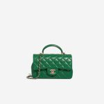 Chanel Timeless Handle Mini Rectangular Lamb Green Front | Sell your designer bag