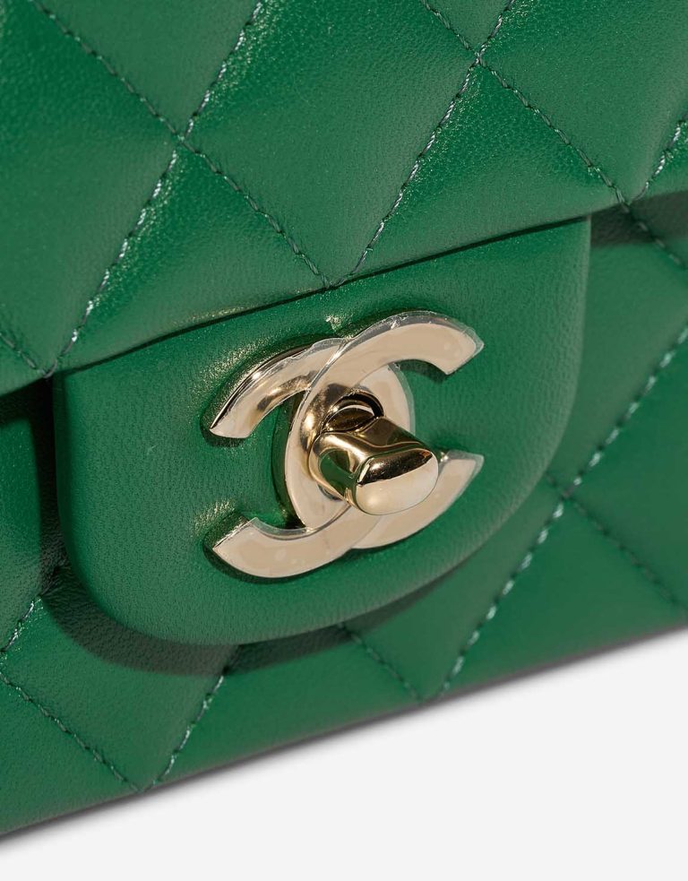 Chanel Timeless Handle Mini Rectangular Lamb Green Closing System | Sell your designer bag