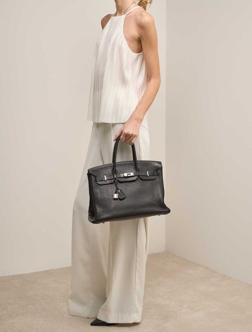 Hermès Birkin 35 Clémence Black on Model | Sell your designer bag