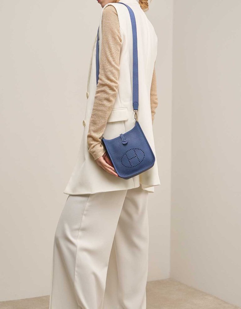 Hermès Evelyne 16 Taurillon Clémence Bleu Brighton Front | Sell your designer bag