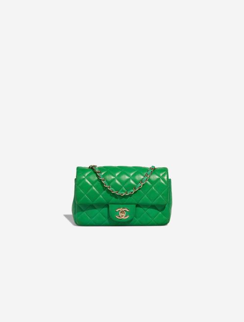 Chanel Timeless Mini Rectangular Lamb Green Front | Sell your designer bag