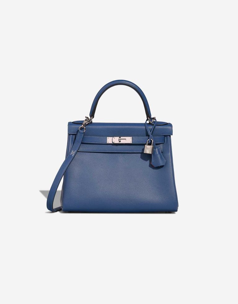 Hermès Kelly Verso 28 Evercolor Bleu Brighton / Capucine Front | Sell your designer bag