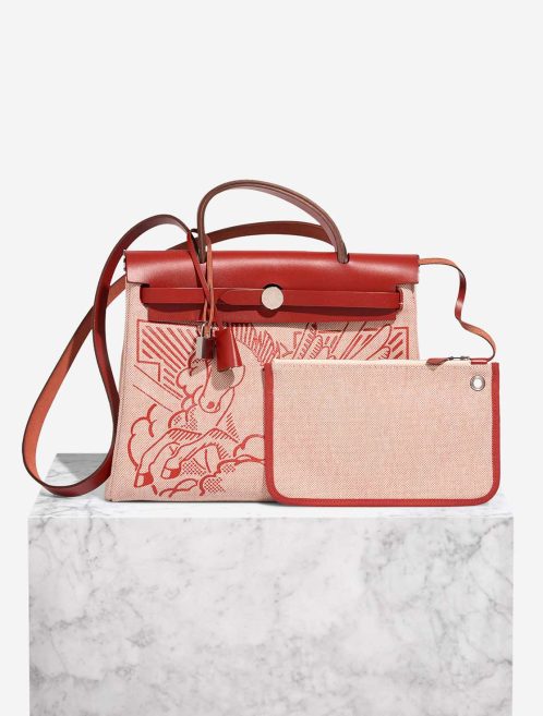 Hermès Herbag Pegasus 31 Toile H / Vache Hunter Rouge Piment / Écru / Sanguine Front | Sell your designer bag