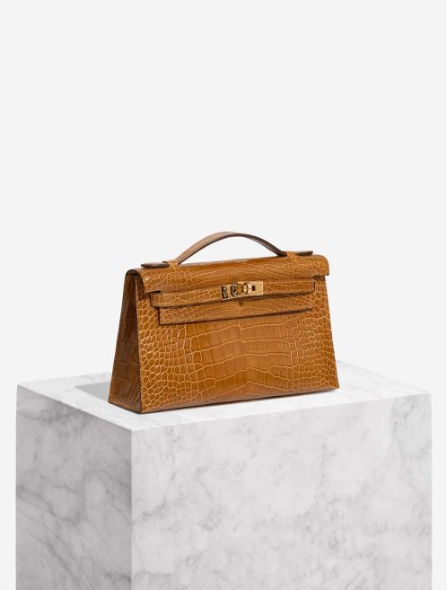 Hermès Kelly Pochette Alligator Mississippi Tabac Camel Front | Sell your designer bag