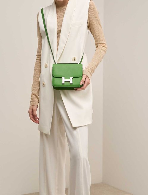 Hermès Constance 18 Epsom Vert Yucca on Model | Sell your designer bag
