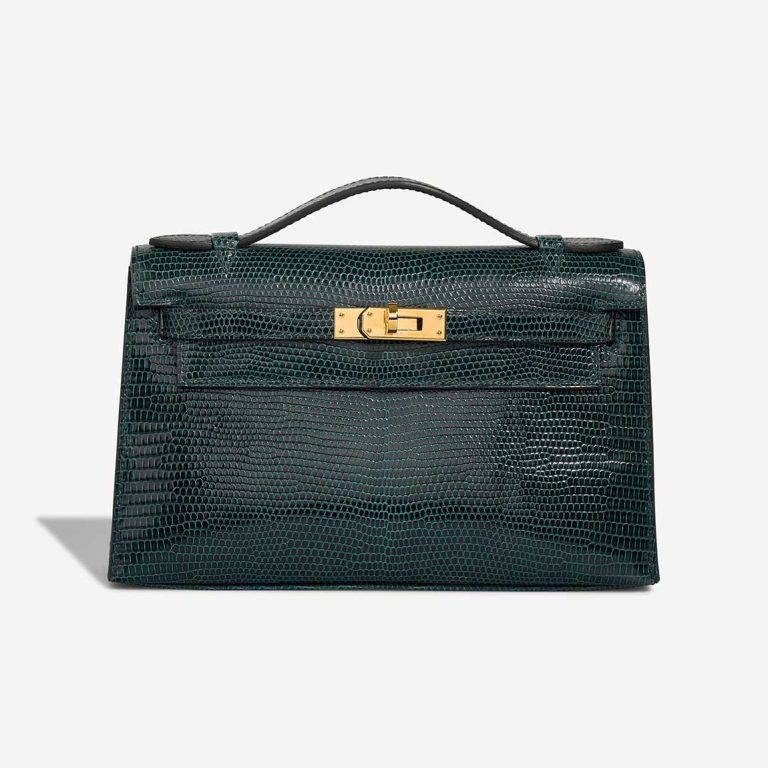 Hermès Kelly Pochette Niloticus Lizard Vert Cyprès Front | Sell your designer bag