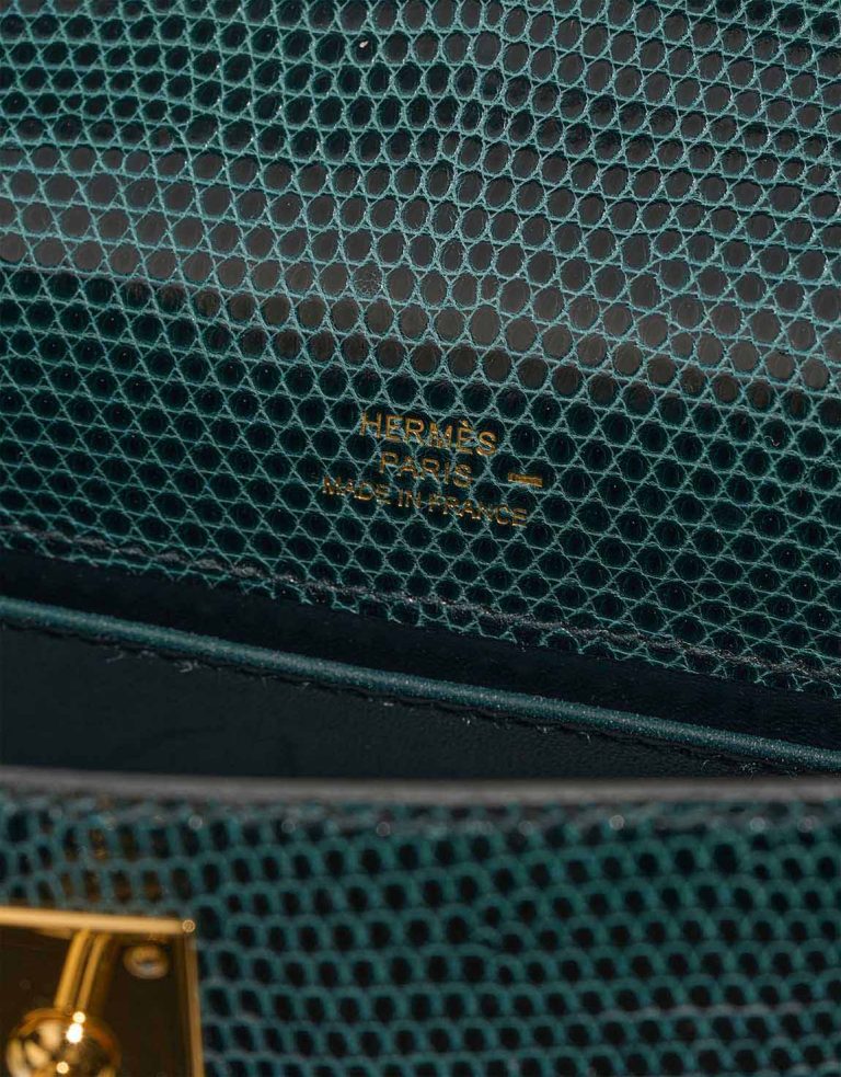Hermès Kelly Pochette Niloticus Lizard Vert Cyprès Logo | Sell your designer bag