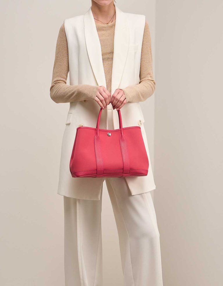 Hermès Garden Party 30 Taurillon Clémence / Toile Bougainvillier Front | Sell your designer bag