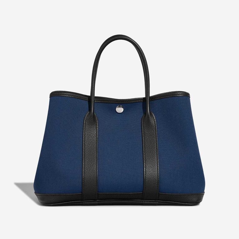 Hermès Garden Party 30 Taurillon Clémence / Toile Deep Blue / Black | Sell your designer bag