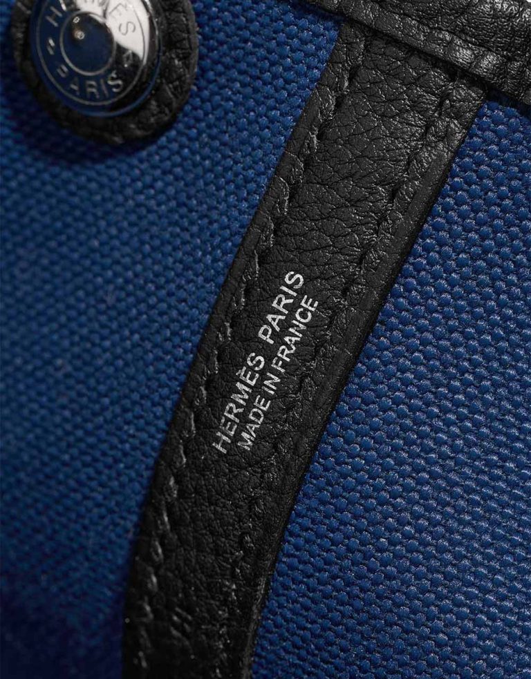 Hermès Garden Party 30 Taurillon Clémence / Toile Deep Blue / Black Logo | Sell your designer bag
