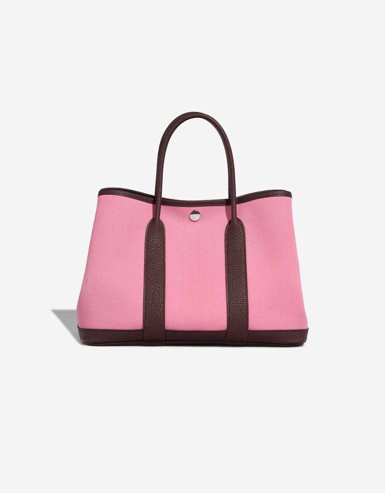 Hermès Garden Party 30 Taurillon Clémence / Toile Pink / Rouge Duchesse Front | Sell your designer bag