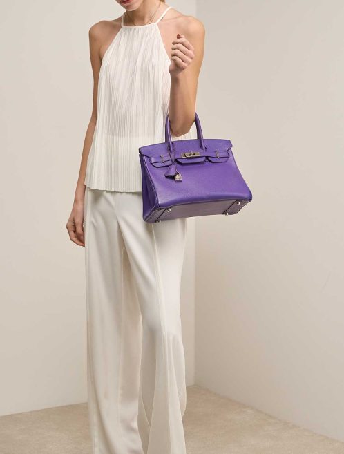 Hermès Birkin 30 Epsom Ultraviolet on Model | Sell your designer bag
