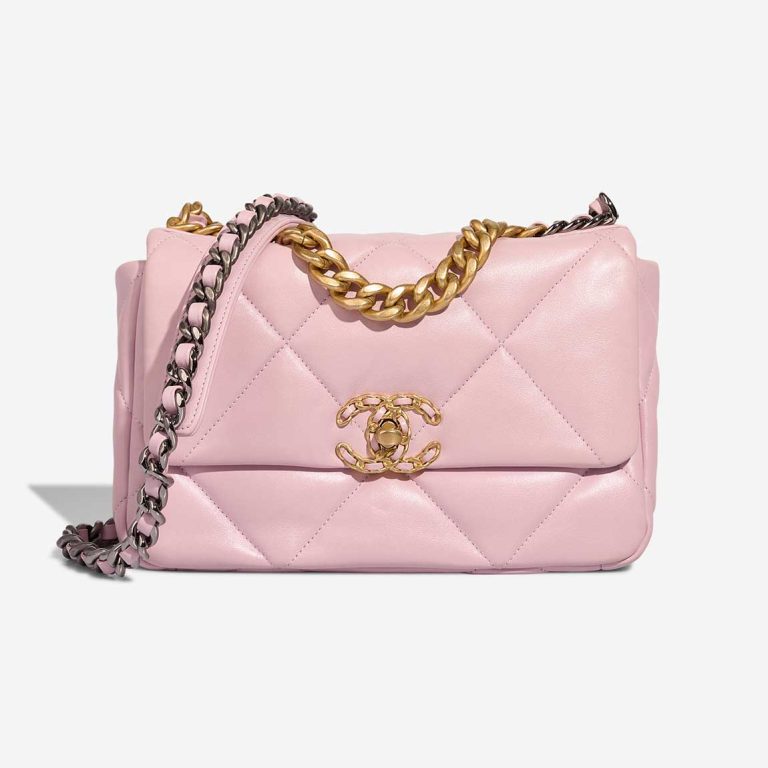 Chanel 19 Flap Bag Lamb Mauve Front | Sell your designer bag