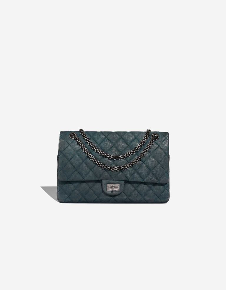 Chanel 2.55 Reissue 226 Caviar Petrol Blue Front | Sell your designer bag
