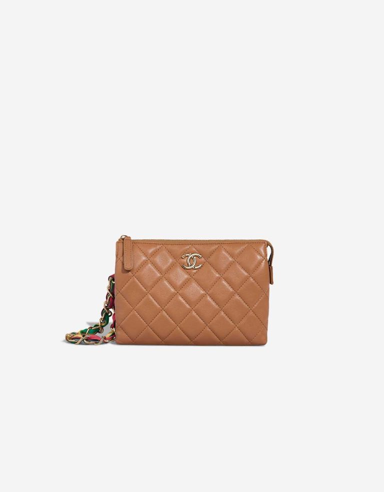 Chanel Pouch Small Lamb Cognac Front | Sell your designer bag