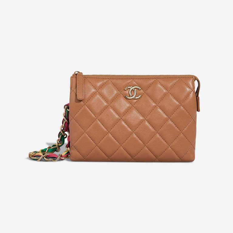 Chanel Pouch Small Lamb Cognac Front | Sell your designer bag