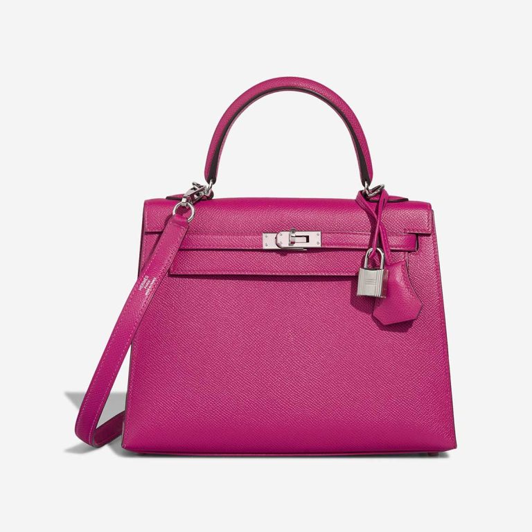 Hermès Kelly 25 Epsom Rose Pourpre Front | Sell your designer bag