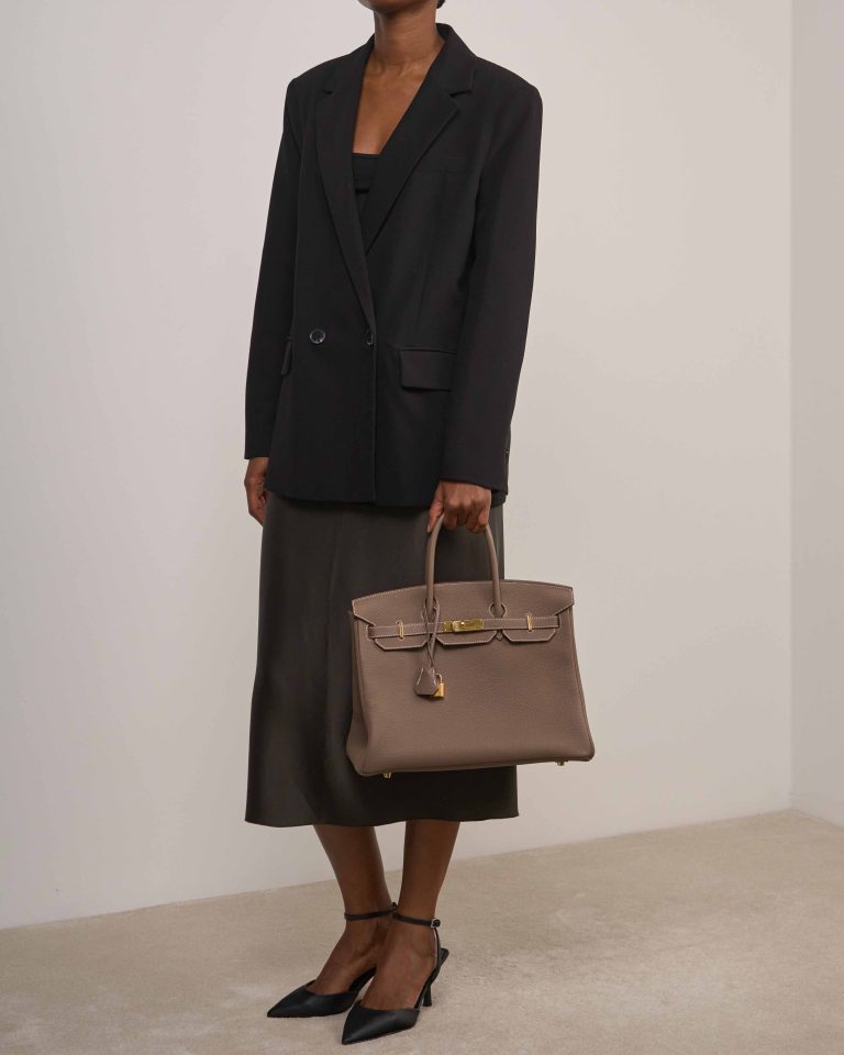 Hermès Birkin 35 Togo Étoupe on Model | Sell your designer bag