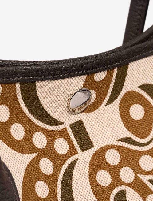 Hermès Garden Party 36 Electrique Clémence / Toile Caramel / Écru / Ébène / Beige Closing System | Sell your designer bag
