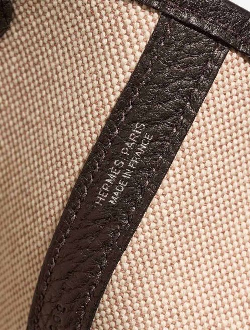 Hermès Garden Party 36 Electrique Clémence / Toile Caramel / Écru / Ébène / Beige Logo | Sell your designer bag