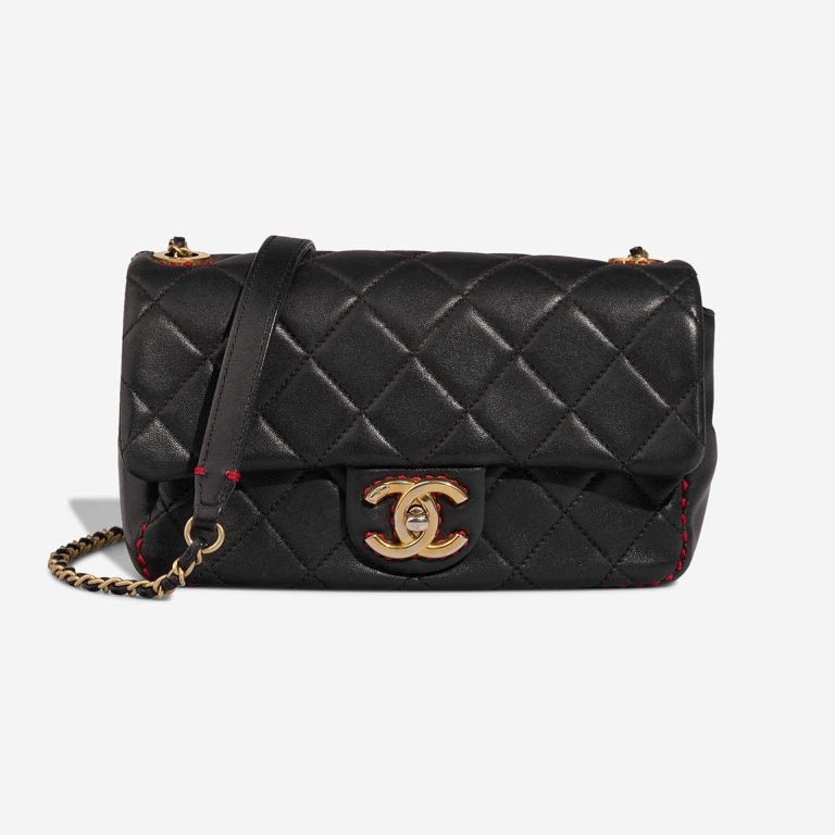 Chanel Timeless Mini Rectangular Lamb Black Front | Sell your designer bag
