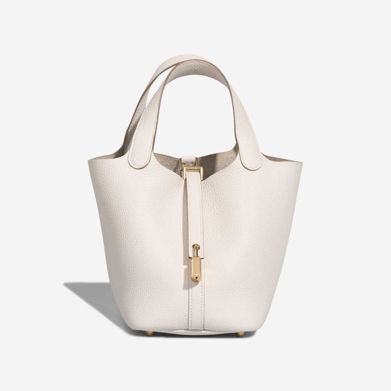 Hermès Picotin 18 Taurillon Clémence Gris Pale Front | Sell your designer bag