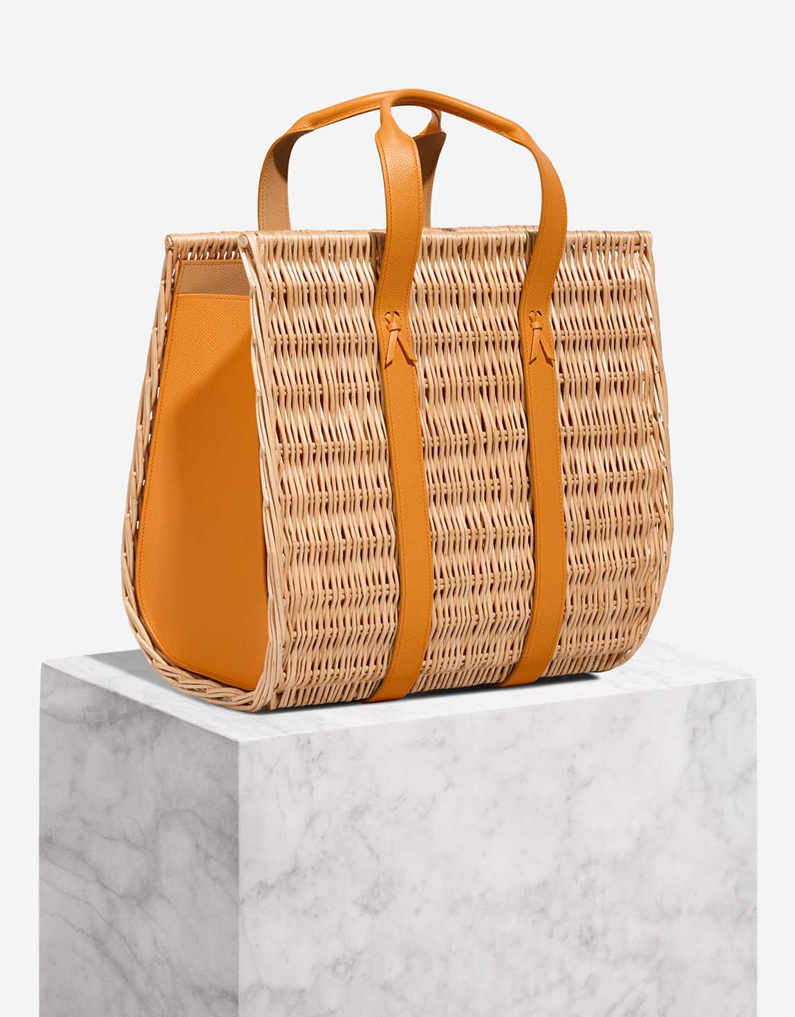 Hermès Petit h Picnic Basket Wicker / Epsom Apricot / Trench