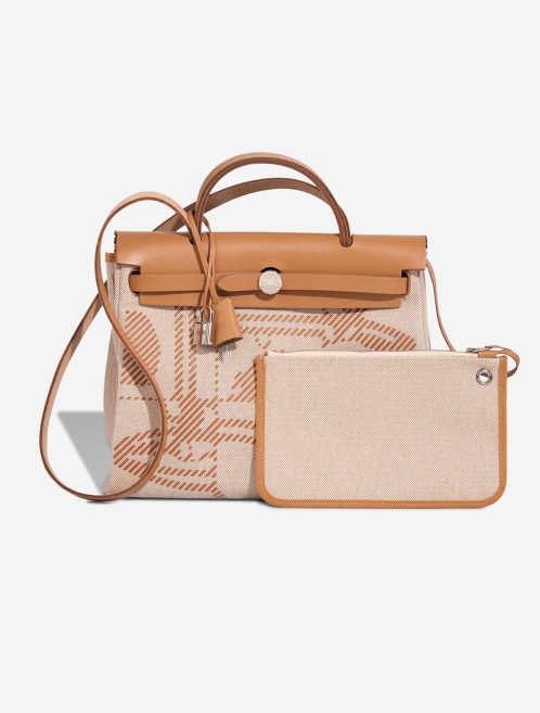 Hermès Herbag 31 Toile / Vache Hunter Sable Naturel / Écru Front | Sell your designer bag