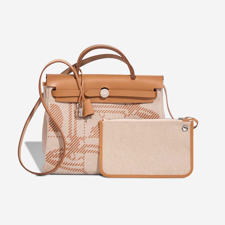 Hermès Herbag 31 Toile / Vache Hunter Sable Naturel / Écru Front | Sell your designer bag